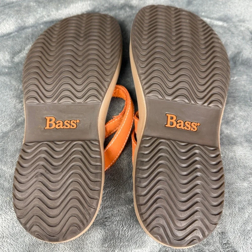 Bass Thong Sandals‎ Women's Orange Braided Strap Comfort Slip On Casual